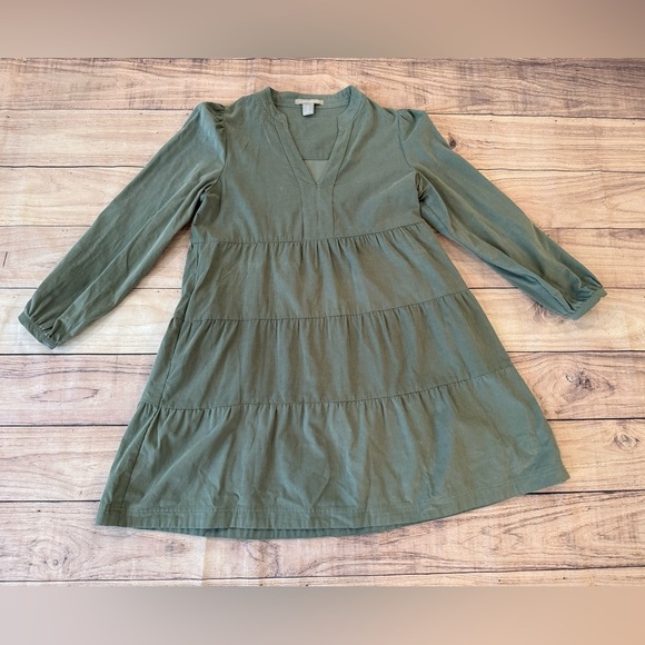 Lucky Brand Boho Tiered sage green Dress Size M - Picture 9 of 14